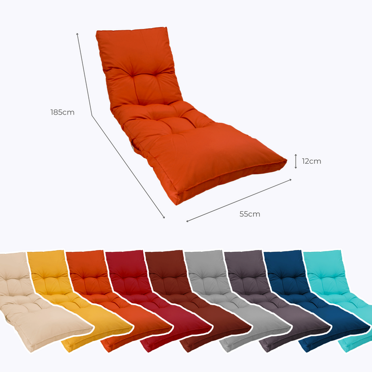 Coussin bain de soleil 185 x55cm Orange - Deco-arts.fr