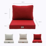 Dimensions et mesures coussin rouge bordeaux 50x50 cm