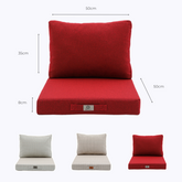 Coussins pour salon de jardin déhoussable 50x50cm Rouge Bordeaux - Deco-arts.fr