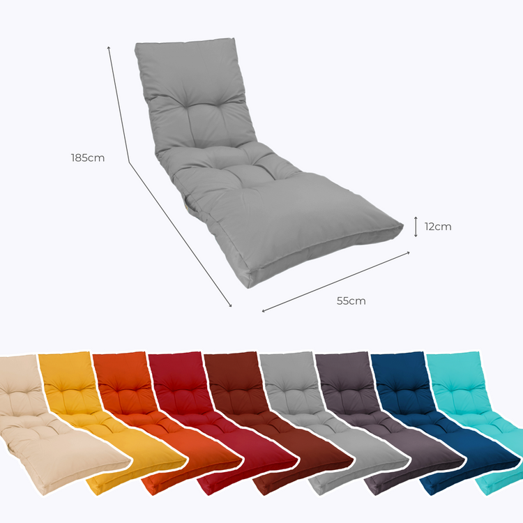 Coussin bain de soleil 185 x55cm Gris galet - Deco-arts.fr
