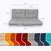 Coussins pour salon de jardin capitonné 120x60cm gris galet - Deco-arts.fr