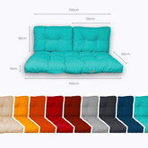 Coussins pour salon de jardin capitonné 100x50cm Bleu caraibes - Deco-arts.fr