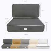 Coussins pour salon de jardin premium déhoussable 60x60cm - Gris foncé - Déco Arts