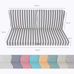 Ensemble de 3 coussins pour salon de jardin gris foncé à rayures, 100x50 cm, pour fauteuils et canapés, en tissu 270g.