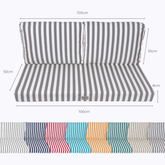 Coussins pour salon de jardin déhoussable 100x50cm - Rayure Gris foncé - Déco Arts