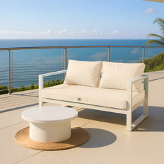 Coussins pour salon de jardin déhoussable 100x50cm Beige