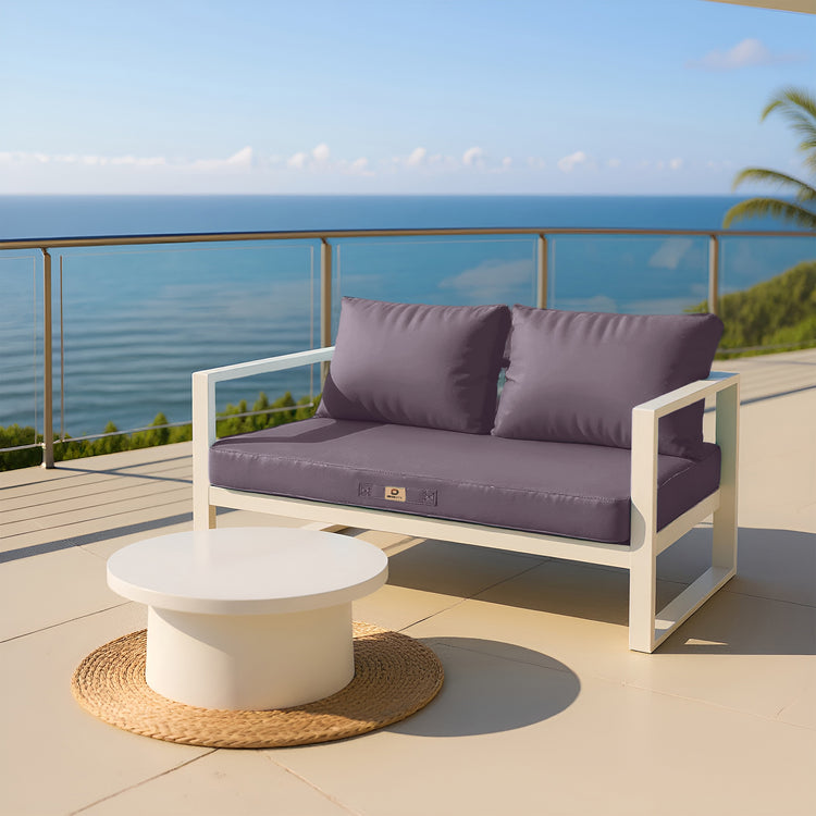 Coussins pour salon de jardin déhoussable 120x60cm Gris carbone - Deco-arts.fr