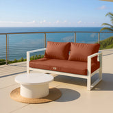 Coussins pour salon de jardin déhoussable 120x60cm Terracotta - Deco-arts.fr