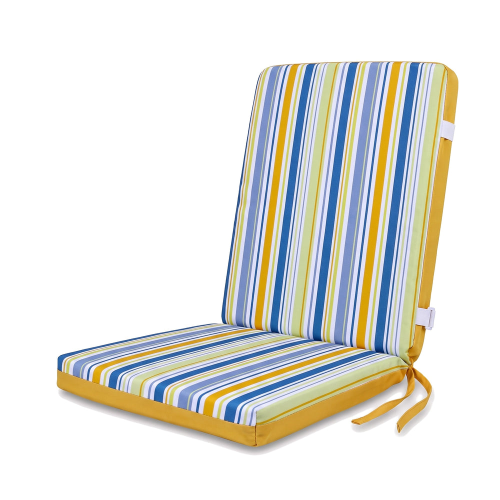 Cojín de silla de respaldo alto 95x40, Motivo Rayas Solares, asiento y respaldo de una pieza