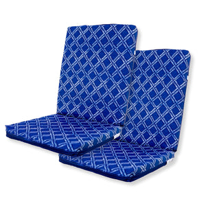 Lot de 2 Coussins Chaise Haut Dossier 95x40 - Motif Nautique Azul (Confort 5cm)