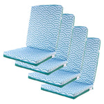Lot de 4 Coussins pour chaises 95 x 40 cm motif Éventails Verts - Deco-arts.fr