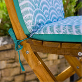 Lot de 4 Coussins pour chaises 95 x 40 cm motif Éventails Verts - Deco-arts.fr