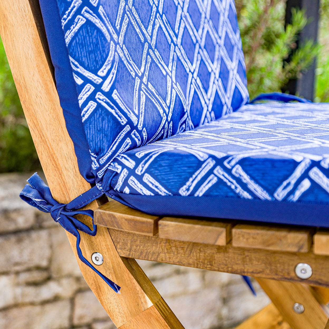 Lot de 4 Coussins pour chaises 95 x 40 cm motif Nautique Bleu - Deco-arts.fr