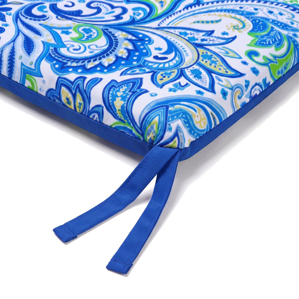 Cojín de silla 35x35 Motivo Arabesco – detalle del lazo