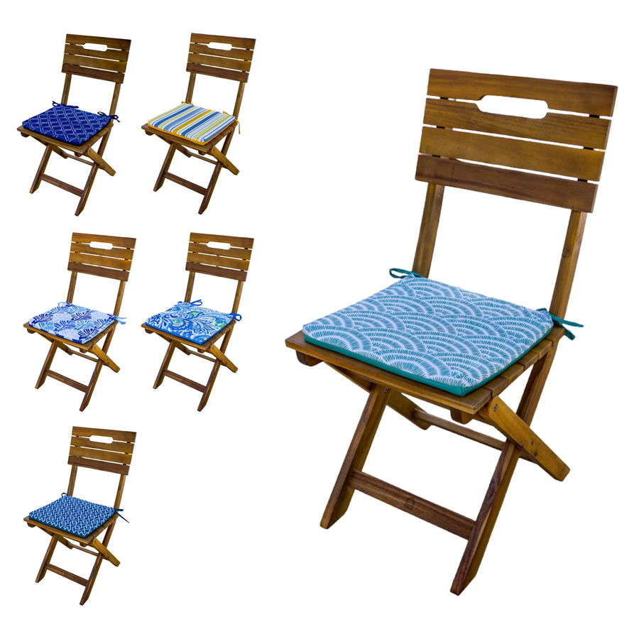 Lote de 4 Cojines para Silla 35x35 Motif Éventails Verdes – foto 6