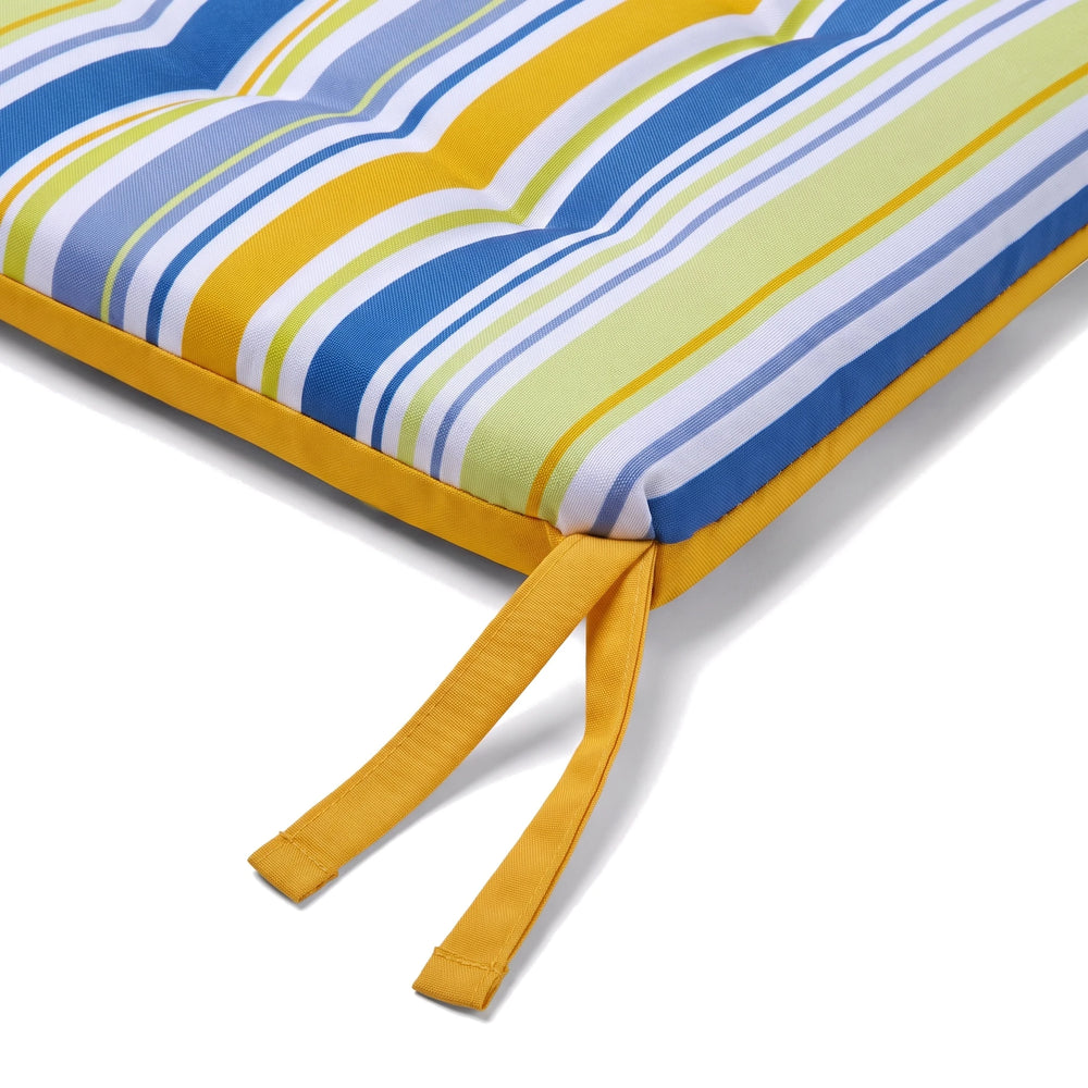 Cojín de silla 35x35 Motivo Rayas Solares – detalle del lazo