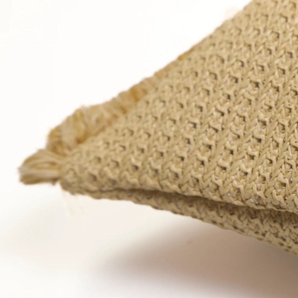 Housse de Coussin Effet Raphia À Bande 30x50, para interior y exterior
