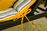 Ensemble Coussin pour Chaise Longue et Traversin 195x60x5cm & 45x18cm Motif Rayures Solaires - Deco-arts.fr