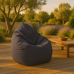 Pouf poire XL de exterior - 110x120 cm - Gris Carbone