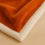 Plaid Sherpa Flanelle 480GSM 200x240 Terracotta DECO ARTS - Deco-arts.fr