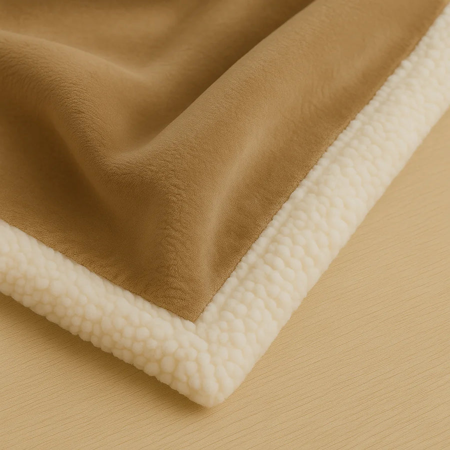 Manta Sherpa Franela 150x200 Beige – foto 5