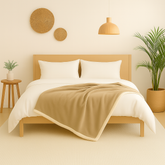 Plaid Sherpa Flanelle 480GSM 150X200 Beige DECO ARTS - Deco-arts.fr