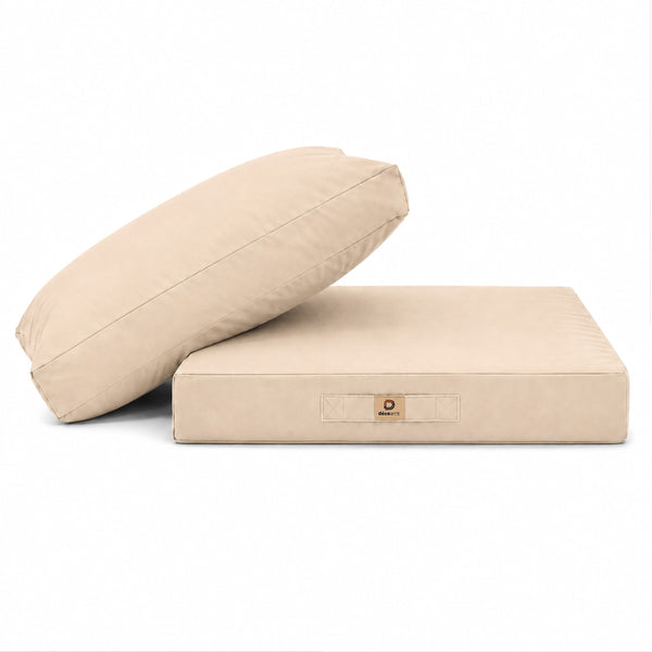 Conjunto de Cojines para Salón de Jardín 60x70 Beige - Con Funda Extraíble & Anti-UV (Asiento + Respaldo)