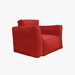 Coussin modulable pour fauteuil de jardin 90x75 en tissu Olefin avec cœur gonflable, couleur terracotta, pompe incluse.