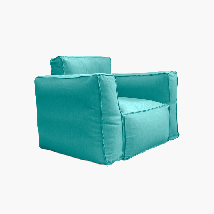 Canapé salon de jardin modulable 90x75x65cm Bleu caraïbes - Deco-arts.fr