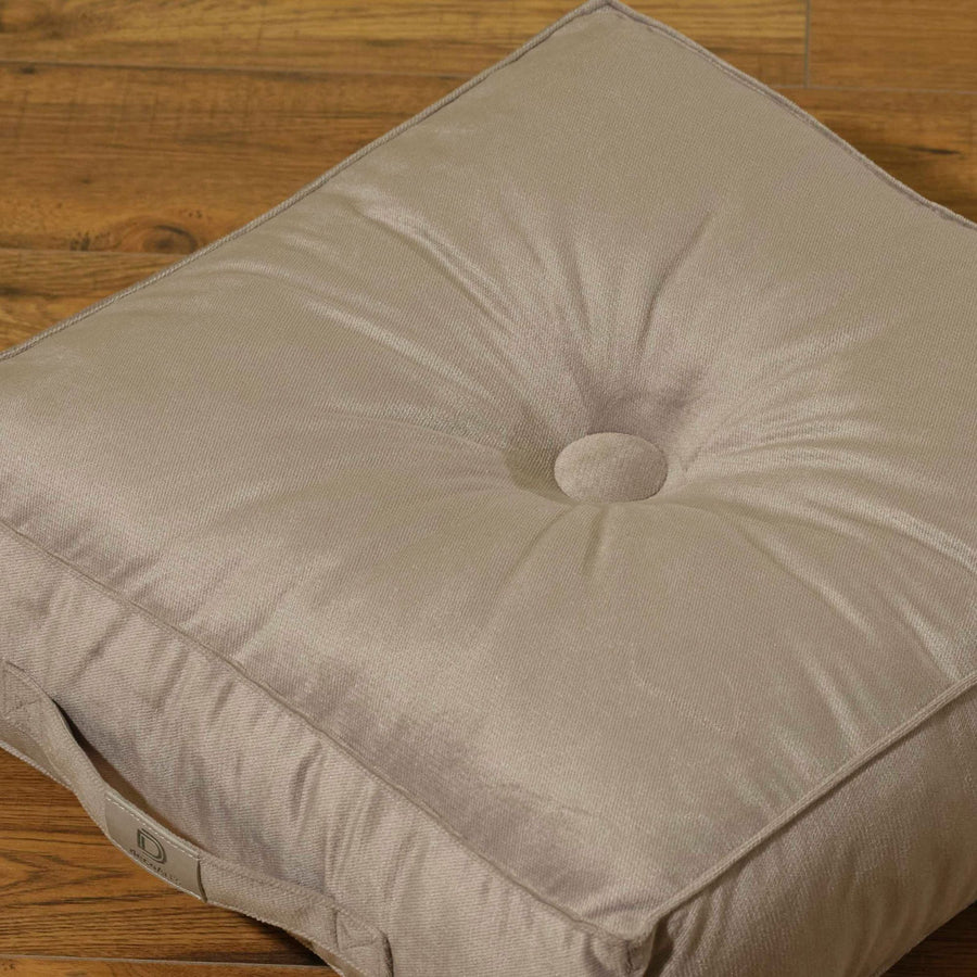 Lote de 2 Pufs de Terciopelo 40x40 Gris Claro, tejido de terciopelo