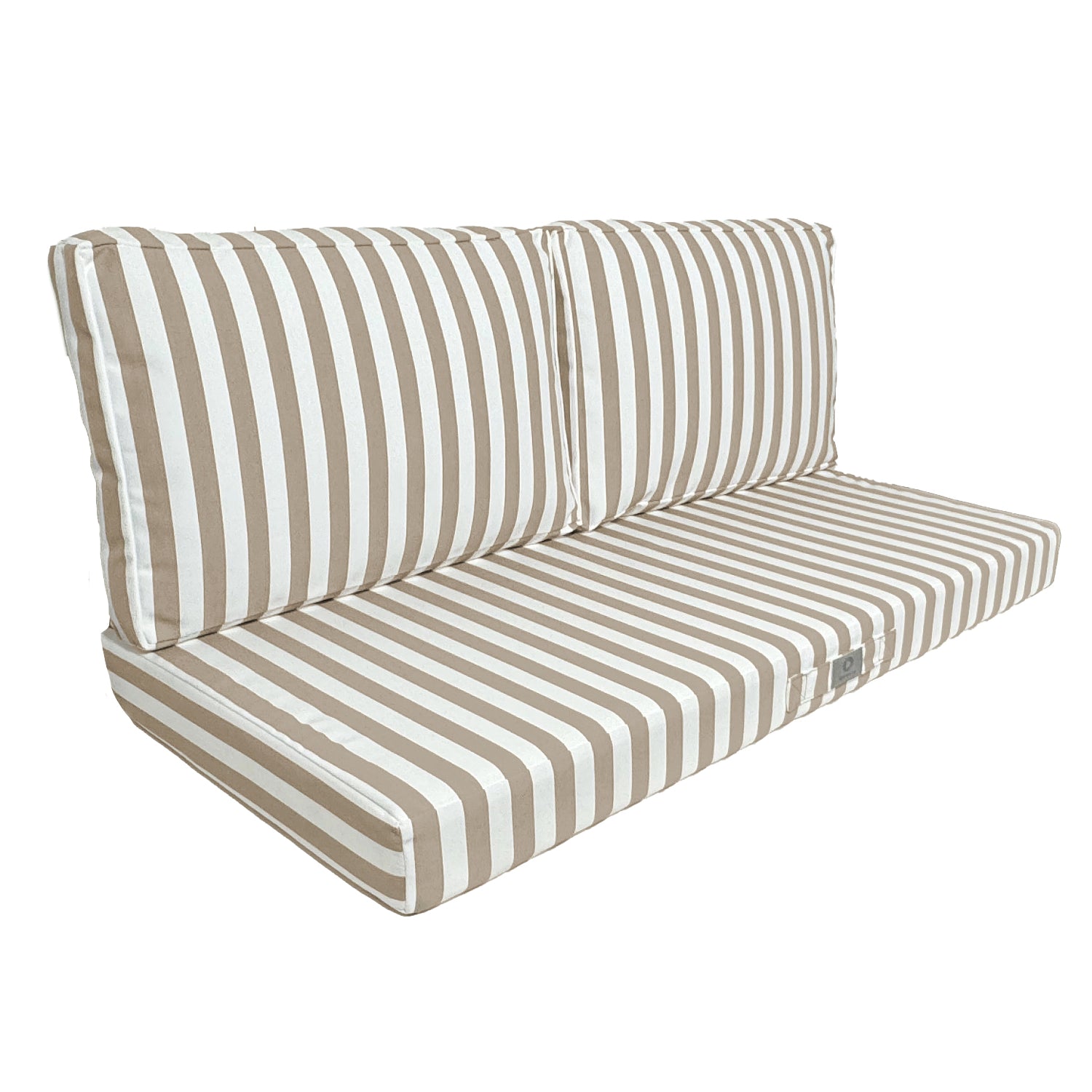 Coussins pour salon de jardin déhoussable 100x50cm - Rayure Beige - Deco-arts.fr