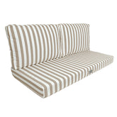 Coussins pour salon de jardin déhoussable 100x50cm - Rayure Beige - Deco-arts.fr