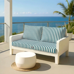 Conjunto de Cojines para Salón de Jardín 120x60 Rayas Verde - Premium 270g (1 Asiento + 2 Respaldos)