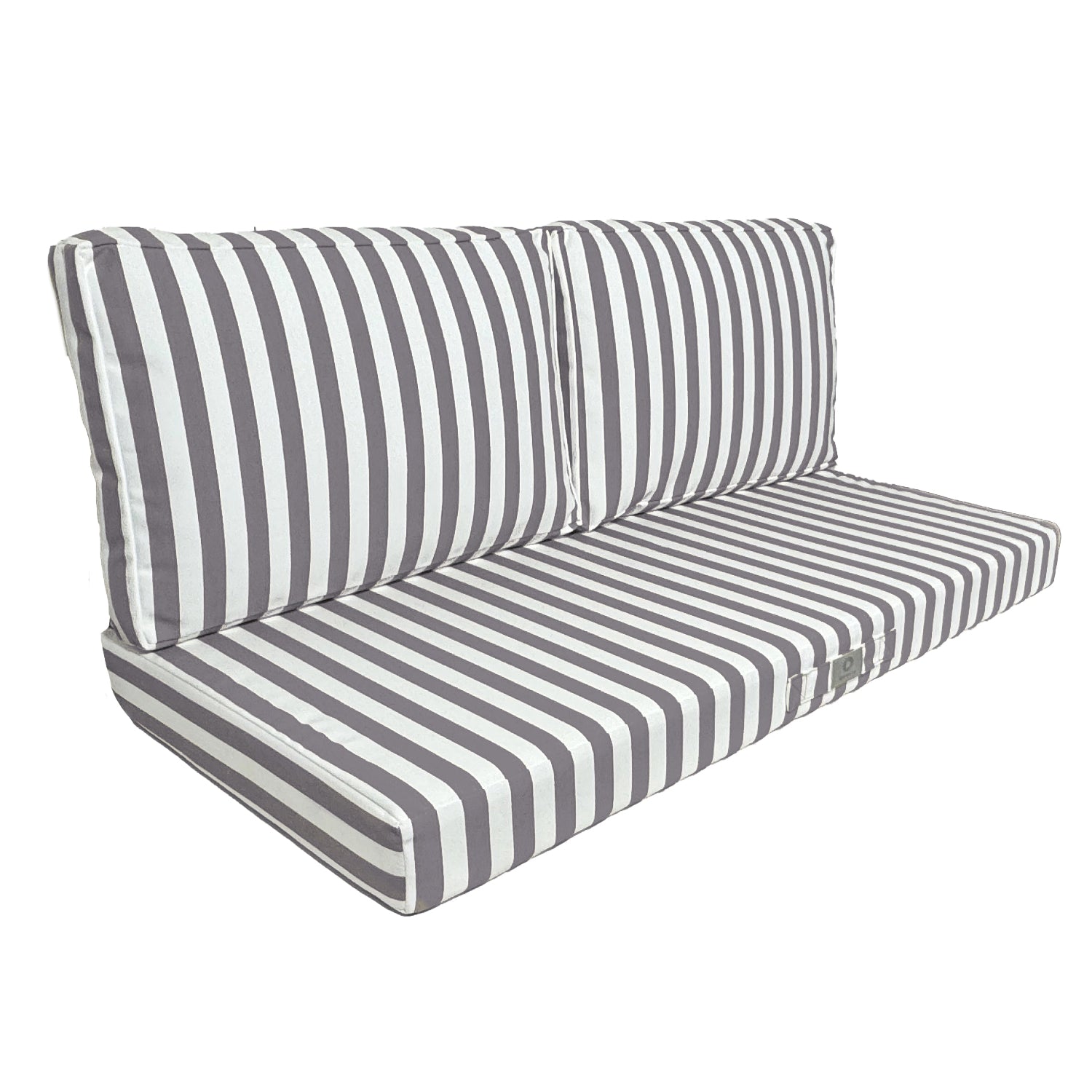 Coussins pour salon de jardin déhoussable 120x60cm - Rayure Gris foncé - Deco-arts.fr