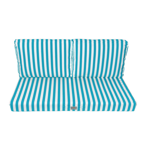 Cojines para muebles de jardín desenfundables 100x50cm - Raya turquesa