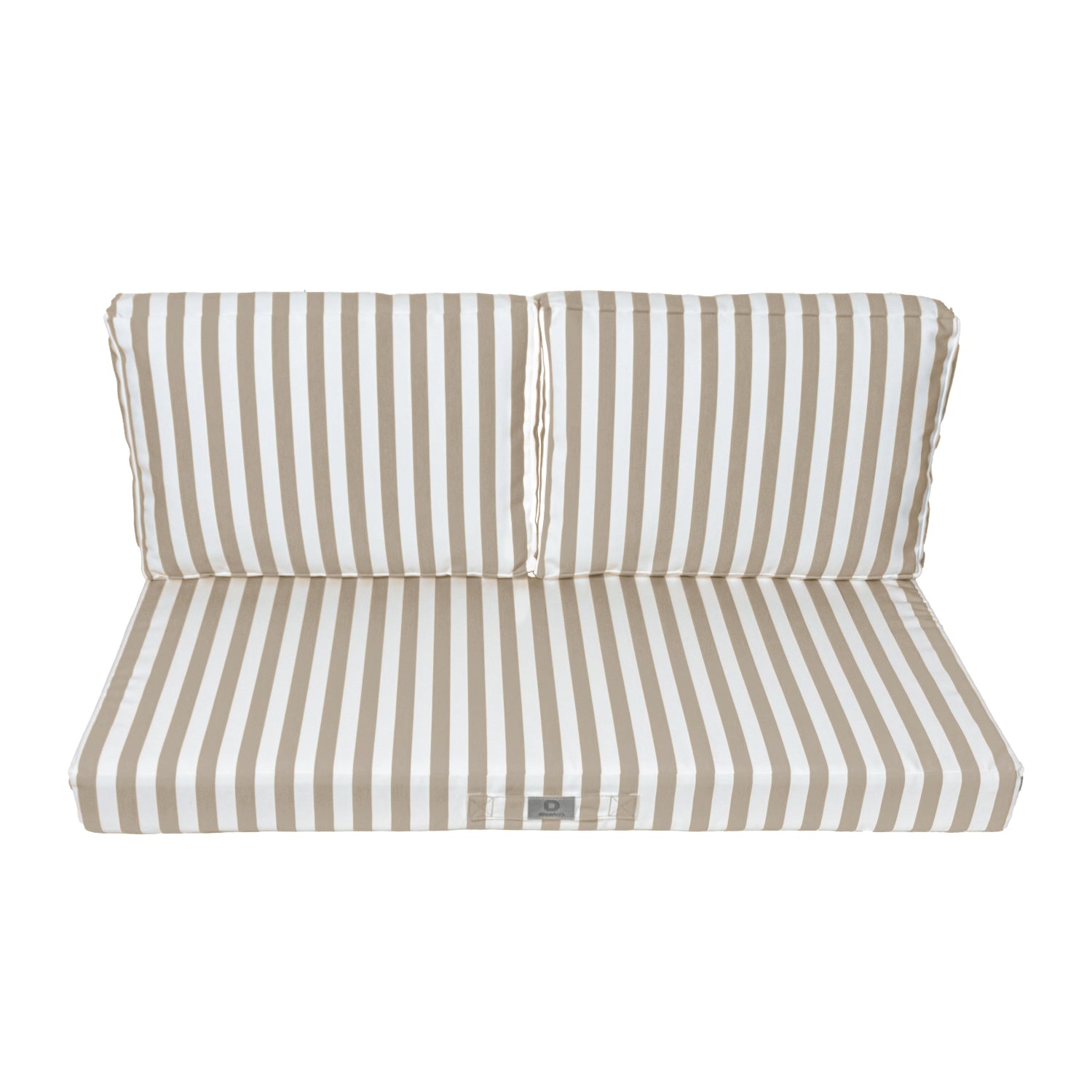 Coussins pour salon de jardin déhoussable 100x50cm - Rayure Beige - Deco-arts.fr