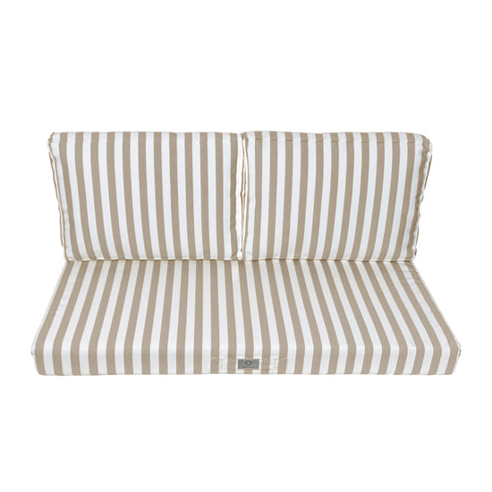 Coussins pour salon de jardin déhoussable 100x50cm - Rayure Beige - Deco-arts.fr