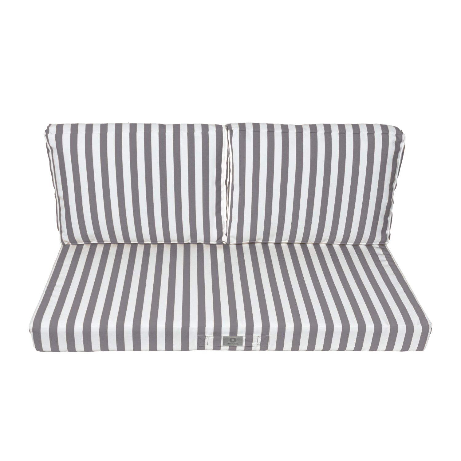 Coussins pour salon de jardin déhoussable 120x60cm - Rayure Gris foncé - Deco-arts.fr