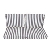 Coussins pour salon de jardin déhoussable 120x60cm - Rayure Gris foncé - Deco-arts.fr