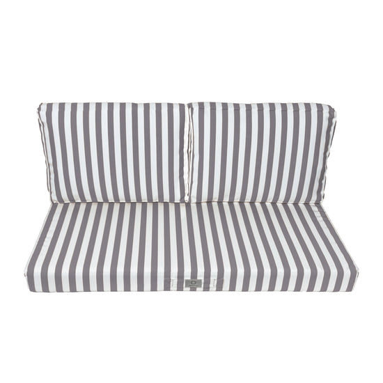 Coussins pour salon de jardin déhoussable 120x60cm - Rayure Gris foncé - Deco-arts.fr