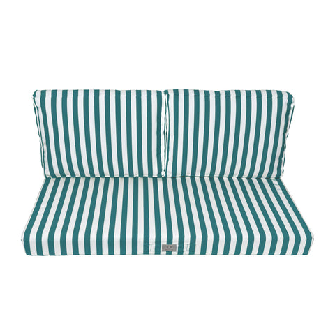 Cojines para muebles de jardín con funda desenfundable 100x50cm - Raya Verde