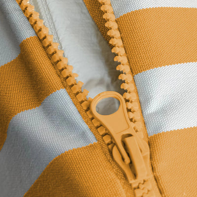 Ensemble Coussins Salon Jardin 120x60 Rayure Jaune - vue latérale