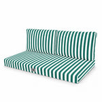 Conjunto de Cojines para Salón de Jardín 100x50 Rayas Verde - Premium 270g (1 Asiento + 2 Respaldos)