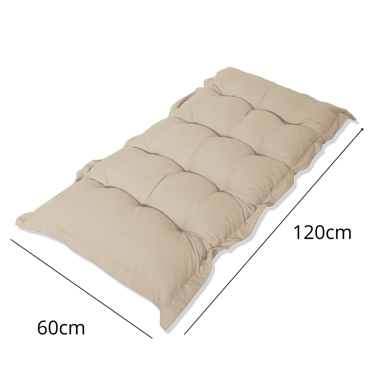 Coussin capitonné Confort Intérieur Extérieur 120x60cm - Beige - Deco-arts.fr