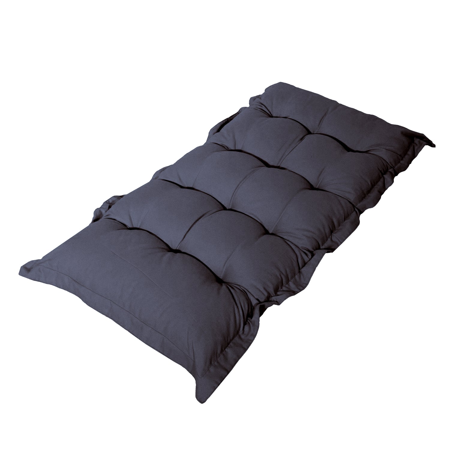Coussin capitonné Confort Intérieur Extérieur 120x60cm - Gris Carbone - Deco-arts.fr