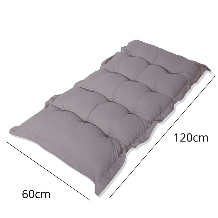 Coussin capitonné Confort Intérieur Extérieur 120x60cm - Gris Galet - Deco-arts.fr