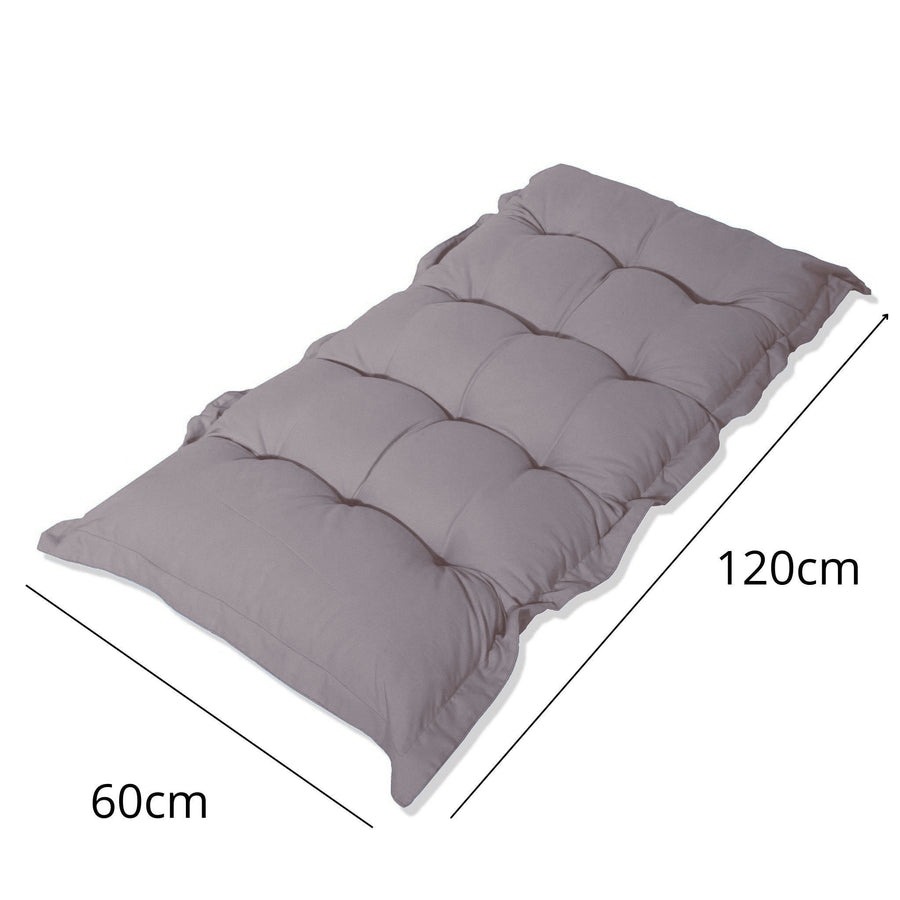 Cojín Acolchado para Banco y Suelo 120x60 Gris Guijarro, relleno de copos de espuma