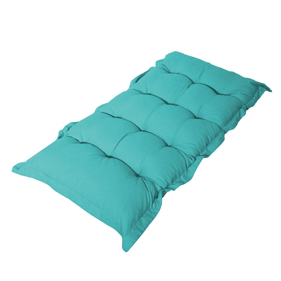 Coussin capitonné Confort Intérieur Extérieur 120x60cm - Bleu Caraïbes - Deco-arts.fr
