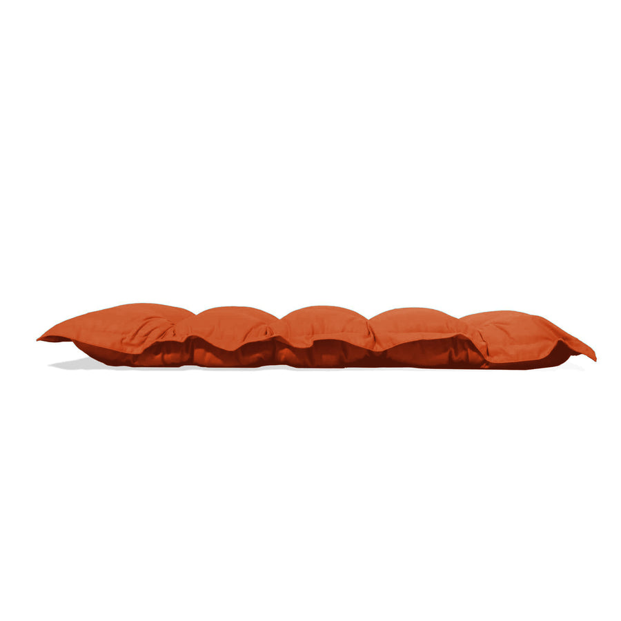 Cojín Acolchado para Banco y Suelo 120x60 Naranja, funda desenfundable