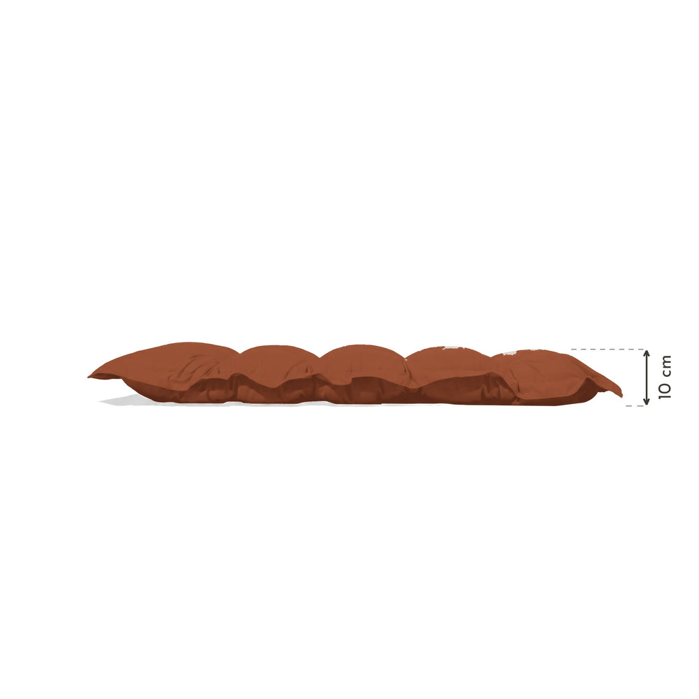 Cojín Acolchado para Banco y Suelo 120x60 Terracota, funda desenfundable
